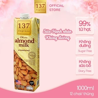 Sữa Hạt Hạnh Nhân Nguyên Chất 137 DEGREES Có Vị Ngọt Từ Mật Hoa Dừa (Không Đường) Healthy Dinh Dưỡng TháiLan