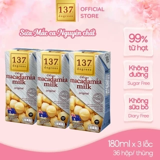 Sữa Hạt Mắc Ca Nguyên Chất 137 DEGREES Có Vị Ngọt Tự Nhiên Từ Mật Hoa Dừa (Không Đường) Healthy