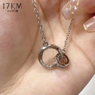 Vòng cổ mobius 17KM màu bạc thanh lịch đơn giản cho phụ nữ