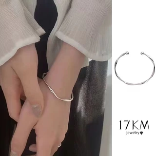 Vòng tay 17KM Mobius dạng hở mạ vàng/bạc Mobius đơn giản cho nữ