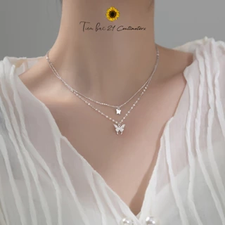 Dây chuyền bạc Kép cánh bướm thiên thần, Dây chuyền Tiệm bạc 21Centimeters