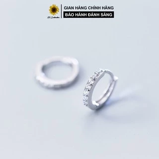 Khuyên tai bạc Tròn Diamond line Bông tai bạc Tiệm bạc 21 Centimeters ( Bán theo chiếc )