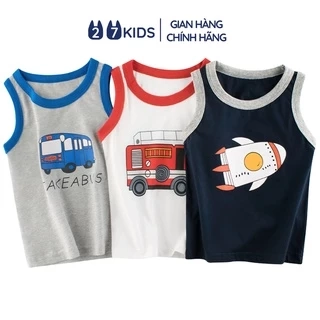 Áo thun ba lỗ bé trai 27Kids áo 3 lỗ sát nách nam vải Cotton cho trẻ từ 2-10 tuổi BSTT2
