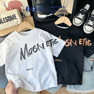 Áo thun ngắn tay bé trai 27Kids KACADY áo thun 100% cotton cho trẻ từ 4 - 12 tuổi  BSTS11