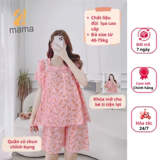Đồ Bộ Bầu Và Sau Sinh 2mama Nhiều Màu Hoa Nhí Siêu Mát Mềm Mại, Dễ Thương Đủ Size 40-75kg