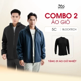 Áo khoác gió nam nữ có mũ thương hiệu 360Boutique chống thấm nước, ấm áp