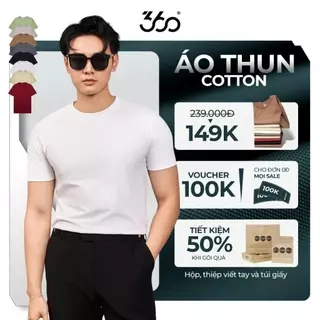 Áo thun trơn cotton mềm mại 360 Boutique áo phông nam nữ trơn có cổ tròn form thể thao APTOL605
