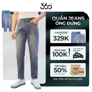 Quần jean nam ống đứng trẻ trung 360 Boutique quần bò xanh chuẩn phom, che khuyết điểm QJDOL529