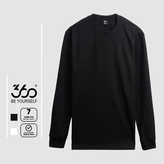 Áo thun nam cổ tròn tay dài 360 Boutique áo thu đông nam trơn trắng đen chất liệu mềm mại - ATDOL527