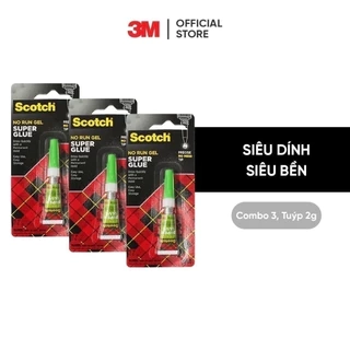 Combo 3 Keo dán đa năng 3M™ Scotch®, siêu dính, trong suốt, dạng loãng, mau khô, 2g/ống, Dán được nhiều chất liệu