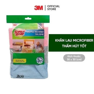 Combo 3 Khăn lau đa năng 3M™ Scotch-Brite®, không để lại bụi, 30x30cm, Giúp lau chùi nhanh và sạch trên nhiều bề mặt