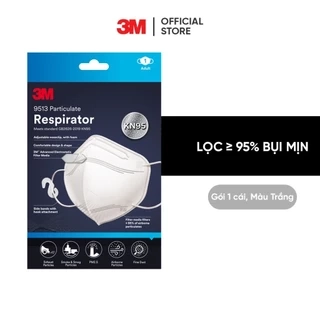 Combo Khẩu Trang 3M™ 9513 đạt chuẩn KN95, Ngăn ngừa bụi mịn PM2.5 Trắng Đen