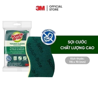 Cước rửa chén 3M™ Scotch-Brite®, kháng khuẩn, 2 mặt chống trầy, gói 3 miếng, xanh/ hồng, Làm sạch các vết bẩn cứng đầu