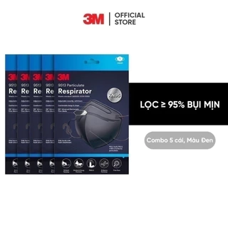 Khẩu trang 3M™, đạt tiêu chuẩn KN95, trắng/ đen, Ngăn ngừa bụi mịn, mầm bệnh trong không khí, khói bụi,...