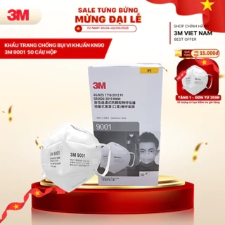 Khẩu Trang 3M™ 9001 Lọc 90% Bụi Mịn PM2.5 & Khí Thải Chuẩn N90