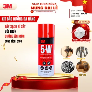 Chai xịt Tẩy Rỉ Sét Và Bôi Trơn 5W - 3M™310g Xịt ổ khoá, bảng lề, bugi, công tắc ôtô xe máy..