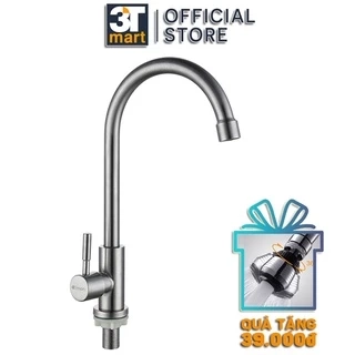 Vòi rửa chén bát lạnh cao cấp inox 304 xoay 360° C'MON VBL-02 + TẶNG vòi điều hướng 360°