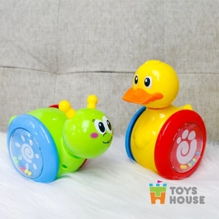 Đồ chơi lật đật gật gù có bánh xe cho bé hình thú dễ thương Toyshouse 008-2 Tiêu chuẩn Châu Âu EN71