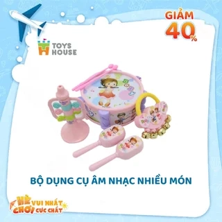 Đồ chơi xúc xắc, lục lạc, kèn, trống cho bé từ sơ sinh Toyshouse TH1220-733A giúp bé phát triển thính giác