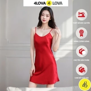 Váy Ngủ 2 Dây Lụa Satin Cao Cấp 4Lova Mềm Mịn Quyến Rũ