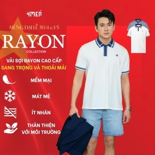 Áo Polo Rayon In Logo Tròn 4M Form Regular 4MEN PO160 vải mềm mịn, thoáng mát, thoải mái