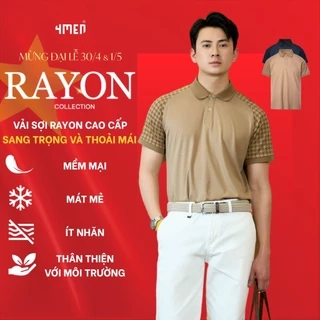 Áo Polo Rayon Nanh Sói Form Slimfit 4MEN PO162 ôm tôn dáng, vải mềm thấm hút mồ hôi, thoáng mát