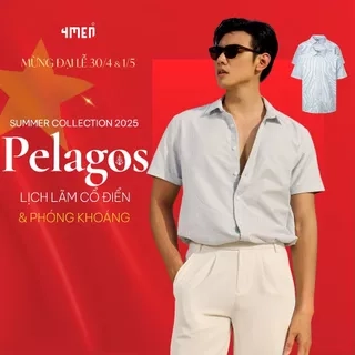 Áo Sơ Mi Oxford Tay Ngắn Sọc Thêu Hình Mỏ Neo 4M Form Regular 4MEN SM185 đứng phom, trẻ trung, năng động, cá tính