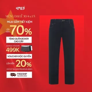 Quần Jeans Xanh Đậm Wash Cát Form Straight 4MEN QJ095 Menswear Pants