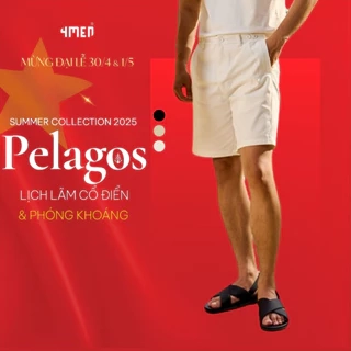 Quần Short Kaki Sidetab Xếp Ly Form Regular 4MEN QS069 vải mềm, thoáng mát, trẻ trung, năng động