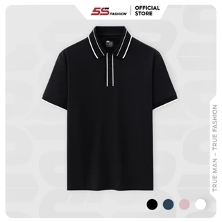 Áo Polo Nam 5S FASHION Chất Cotton Thiết Kế Dệt Cổ Họa Tiết Dệt Kẻ APC25045
