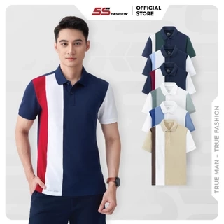 Áo Polo Nam PIQUE 5S FASHION, Chất Cotton Thiết Kế Can Phối Nổi Bật,Lịch Lãm (APC24089)