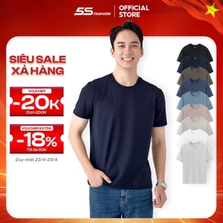 Áo Thun Nam SMART-COTTON 5S FASHION, Thiết Kế Trơn, Thoáng Mát, Nhiều Màu, Dễ Mặc (ATS25045)