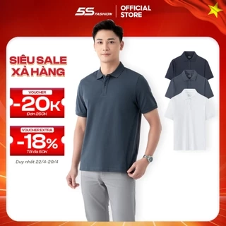 Áo Polo Nam Cotton 5S FASHION, Phom Regular Trơn Basic, Màu Sắc Dễ Phối (APC24008)