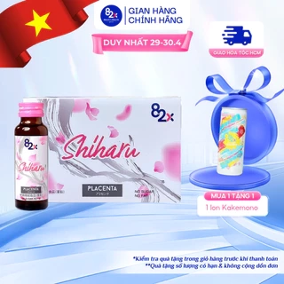 Hộp 10 Chai Nước Uống Đẹp Da 82X SHIHARU PLACENTA Từ Nhật Bản-Cân Bằng Nội Tiết Tố, Trẻ Hoá Da, Giảm Căng Thẳng, Mệt Mỏi