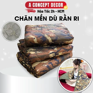 Chăn Vải Dù Rằn Ri Quân Đội Cao Cấp Mền Ngủ Gấp Gọn Tiện Lợi Mỏng Mát Cho Mùa Hè Văn Phòng Đi Du Lịch Xe Khách 1m5x1m9