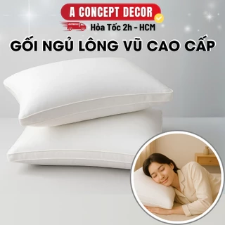 Gối Ngủ Microfiber Cao Cấp Ruột Gối Lông Vũ Gối Chuẩn Khách Sạn 5 Sao Thiết Kế Sang Trọng Êm Ái Mềm Mại Chuẩn Oeko-Tek