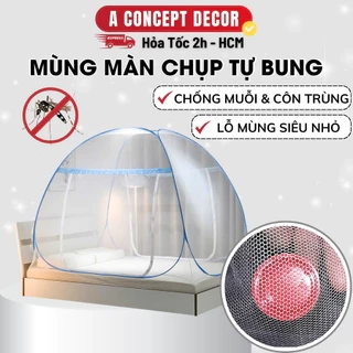 Mùng Màn Chụp Tự Bung Có Cửa Cao Cấp Mùng Chụp Gấp Gọn Tiện Dụng Chống Muỗi Tốt Màn Chụp To Cho Gia đình 1m6x2m/1m8x2m