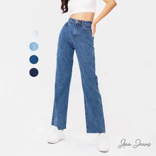 Quần jean nữ ống rộng lưng cao Aaa Jeans
