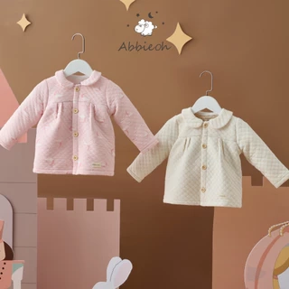 Áo khoác trần bông giữ nhiệt cho bé gái AbbieOh cổ sen vai bèo vintage 0-3 Tuổi AK459 AK651 AK683