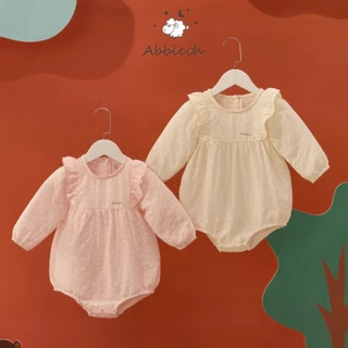 Bộ bodysuit cho bé gái ABBIEOH hoa nhí thô cotton cổ vai bèo phong cách vintage BD257 BD654 BD655