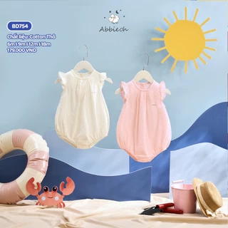 Bộ bodysuit sát nách bé gái ABBIEOH thô cotton bèo nhún dễ thương BD775 BD780 BD773 BD626-628-439 BD754