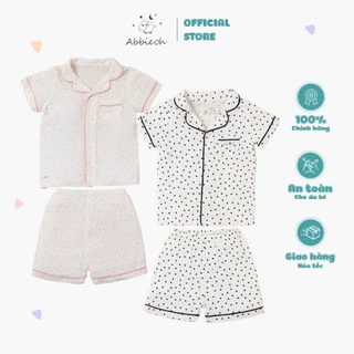 Bộ pijama cộc tay cho bé ABBIEOH chất liệu cotton mềm mịn thấm hút hình chấm bi 0-4 tuổi BO623