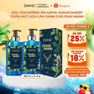 Combo 2 Chai Sữa Tắm Hương Nước Hoa Kháng Khuẩn ADIVA Sugar Daddy (400ml/Chai)