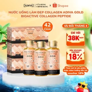 Combo 3 Hộp Nước Uống Làm Đẹp Collagen ADIVA Gold (42 Chai) Giúp Làn Da Giảm Nếp Nhăn Và Chống Lão Hóa