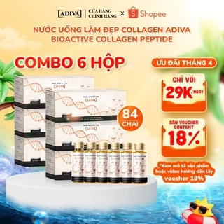Combo 6 Hộp Nước Uống Làm Đẹp Collagen ADIVA Gold (84 Chai) Giúp Làn Da Giảm Nếp Nhăn Và Chống Lão Hóa