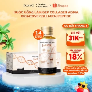 Nước Uống Làm Đẹp Collagen ADIVA Gold (14 Chai/Hộp)- Giúp Làn Da Căng Mịn, Giảm Nếp Nhăn Và Chống Lão Hóa