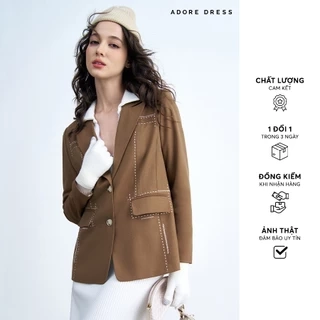 412BL1018 - Áo blazer dạ camel diễu chỉ ADORE DRESS