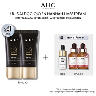 [MUA 1 TẶNG 1] Kem chống nắng AHC phổ rộng 400nm căng mướt da chuẩn Hàn Masters Aqua Rich Sun Cream 30ml