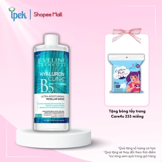 Nước tẩy trang Eveline hyaluronic B5 clinic chiết xuất rau má dưỡng ẩm 500ML