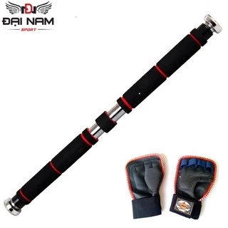 Xà Đơn Treo Tường Gắn Cửa Không Cần Bắt Vít (Đỏ Đen) Đại Nam Sport + Tặng Kèm Găng Tay Tập Xà